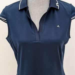 J. Lindeberg Golf Dress Navy Collared cap sleeve